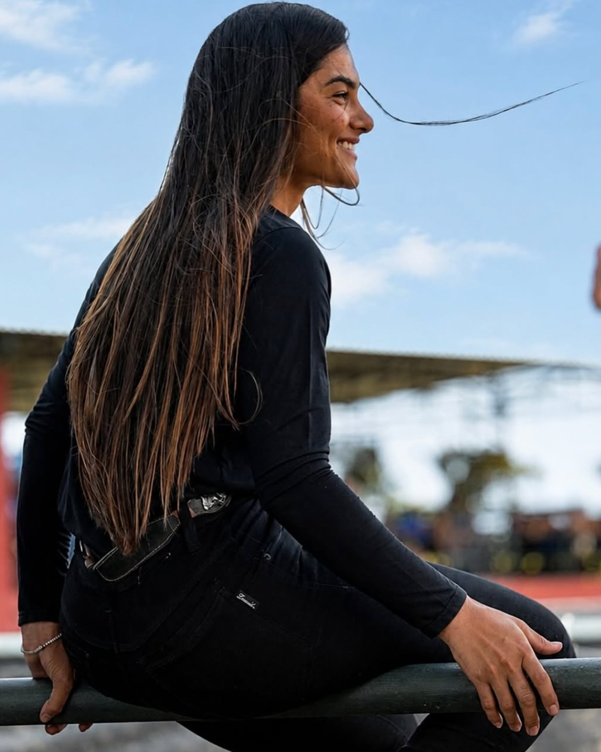 Jennifer Vaqueira com os cavalos